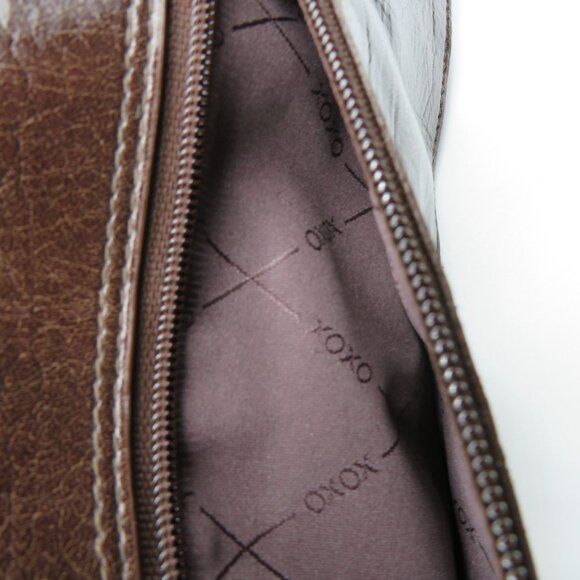 Xoxo‎ Brown Imitation Leather Shoulder Bag Studded Accents Dual Straps - Picture 6 of 10